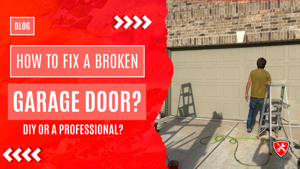 thumbnail for how to fix a broken garage door blog thumbnail or featured image